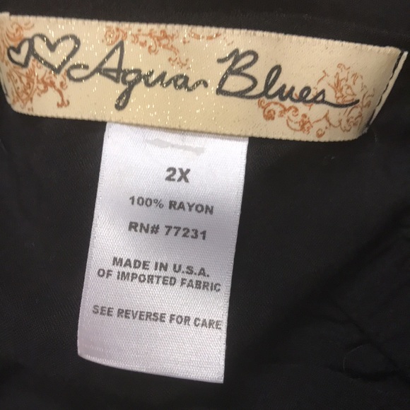 Aqua Blues cowl neck dress. 2X. EUC. - Picture 5 of 6